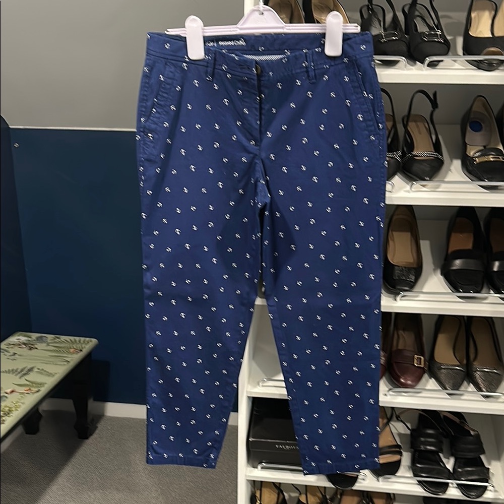 Talbots Women’s Blue Anchor Print Relaxed Chinos